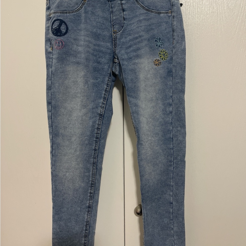 SO Light Blue Embroidered girls Jeggings